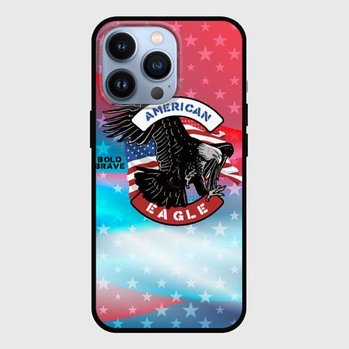 Чехол для iPhone 13 Pro с принтом Американский орел USA, вид спереди #2