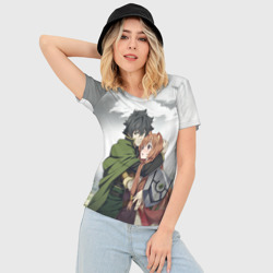 Женская футболка 3D Slim Наофуми и Рафталия Восхождение героя щита - фото 2