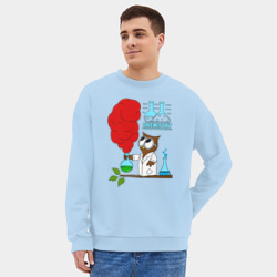 Мужской свитшот oversize без начеса хлопок Сова химик - фото 2