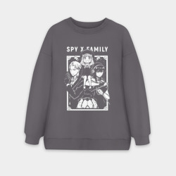Женский свитшот oversize без начеса хлопок Семья шпиона Spy X family anime