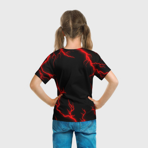 Детская футболка 3D с принтом Фиат Pro Racing + Молнии, вид сзади #2