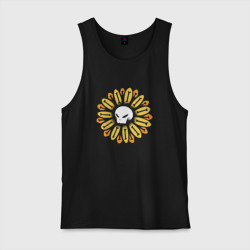 Мужская майка хлопок Череп Подсолнух Sunflower Skull