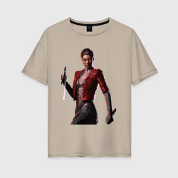 Женская футболка хлопок Oversize Vampire in red Королевская Битва Vampire: The Masquerade