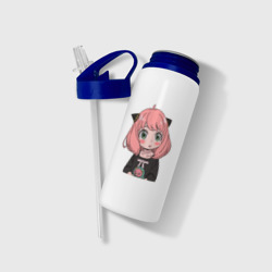 Бутылка для воды с трубочкой Anya Forger Spy x Family Аня Форджер Семья Шпиона - фото 2