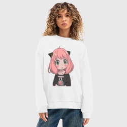 Женский свитшот oversize без начеса хлопок Anya Forger Spy x Family Аня Форджер Семья Шпиона - фото 2