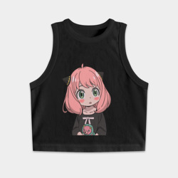 Женская укороченная майка-топ хлопок Anya Forger Spy x Family Аня Форджер Семья Шпиона