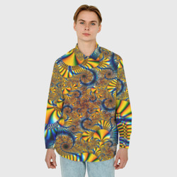 Мужская рубашка oversize 3D Fractal color pattern - фото 2
