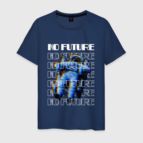 Мужская футболка из хлопка с принтом No Future Spaceman, вид спереди №1