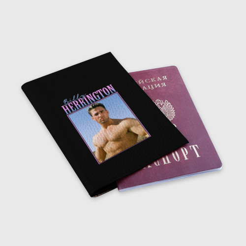 Обложка для паспорта матовая кожа Billy Herrington Photo, цвет пыльно-розовый - фото 3