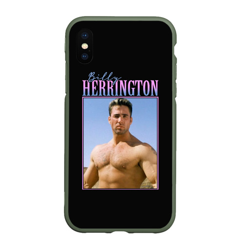 Чехол для iPhone XS Max матовый Billy Herrington Photo, цвет темно-зеленый