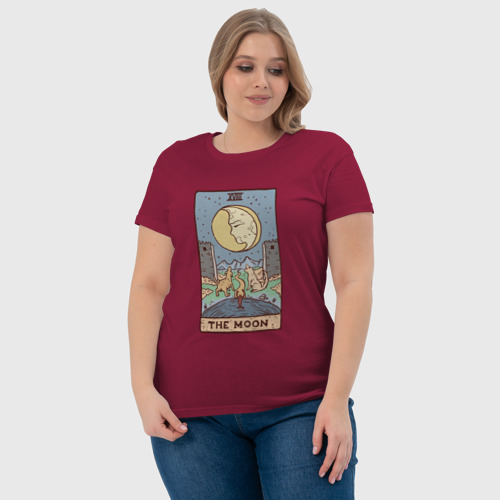 Женская футболка хлопок с принтом The Moon Tarot Card Луна карта Таро, фото #4