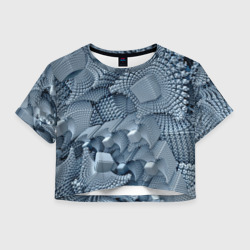 Женская футболка Crop-top 3D Geometric fractal cubes