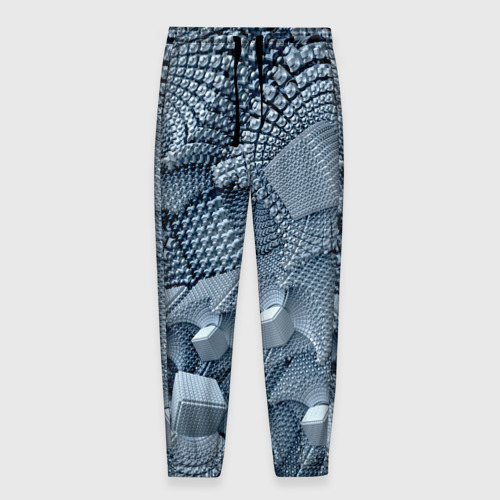 Мужские брюки 3D с принтом GEOMETRIC FRACTAL CUBES, вид спереди #2
