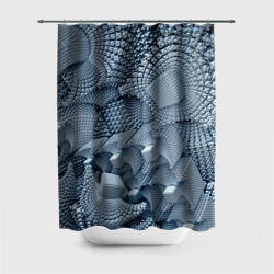 Штора 3D для ванной Geometric fractal cubes