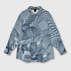 Женская рубашка oversize 3D Geometric fractal cubes