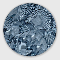 Круглый коврик для мышки Geometric fractal cubes