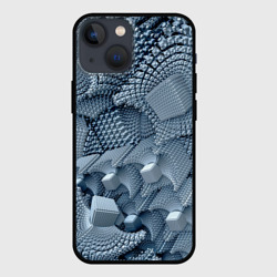 Чехол для iPhone 13 mini Geometric fractal cubes
