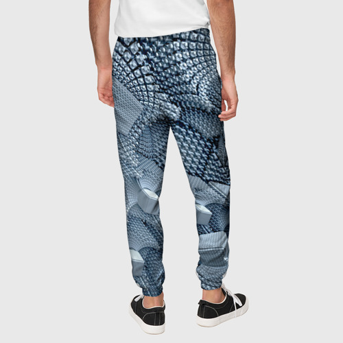 Мужские брюки 3D с принтом GEOMETRIC FRACTAL CUBES, вид сзади #2