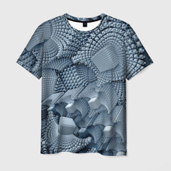 Мужская футболка 3D Geometric fractal cubes