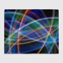 Плед 3D Разноцветные неоновые линии Абстракция Multicolored neon lines Abstraction