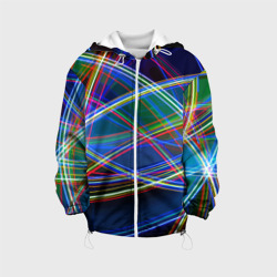 Детская куртка 3D Разноцветные неоновые линии Абстракция Multicolored neon lines Abstraction