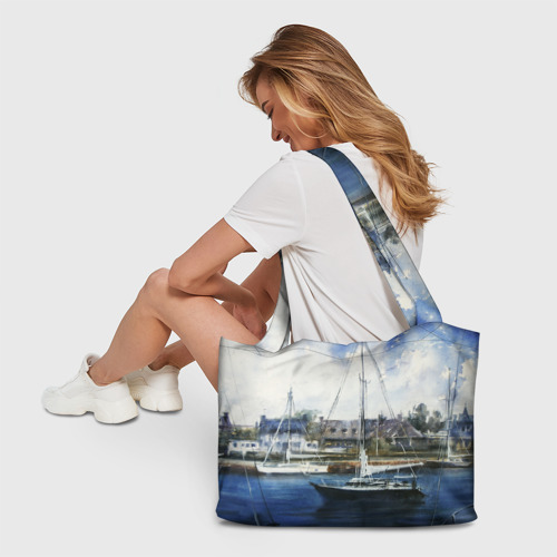 Пляжная сумка 3D Во французской гавани - фото 6