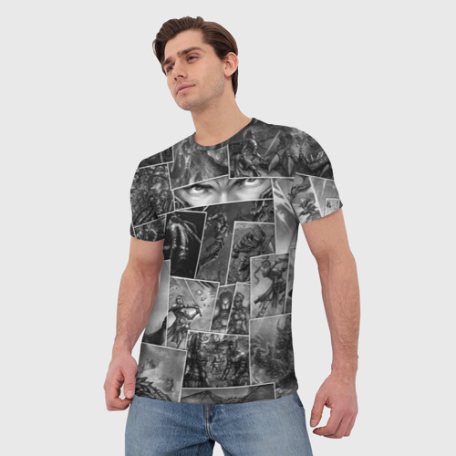Мужская футболка 3D с принтом Тёмные души комикс, фото на моделе #1