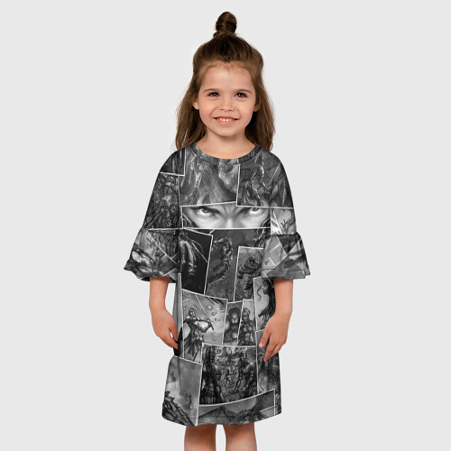 Детское платье 3D с принтом Тёмные души комикс, вид сбоку #3
