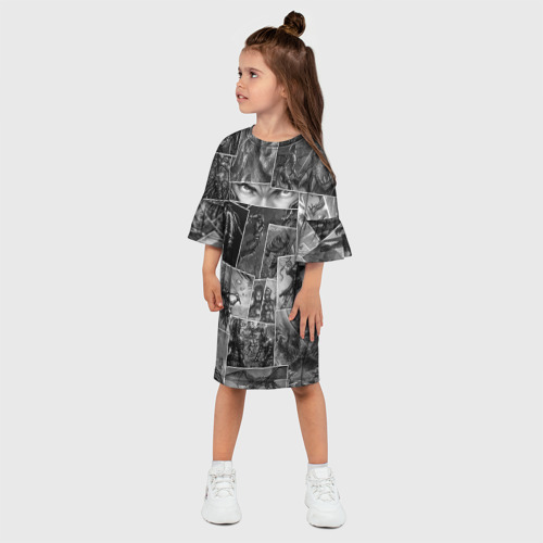 Детское платье 3D с принтом Тёмные души комикс, фото на моделе #1