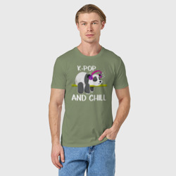 Мужская футболка хлопок Панда на кей попе и расслабоне - фото 2
