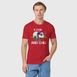 Мужская футболка хлопок Панда на кей попе и расслабоне - фото 2