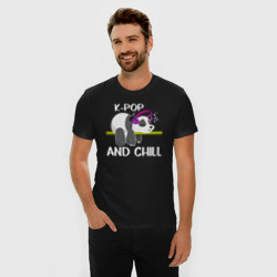 Мужская футболка хлопок Slim Панда на кей попе и расслабоне - фото 2