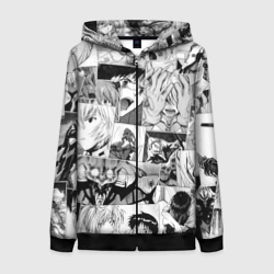 Женская толстовка 3D на молнии Евангелион паттерн