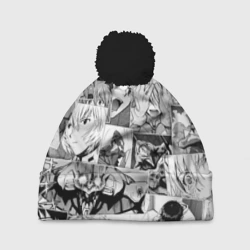 Шапка 3D c помпоном Евангелион паттерн