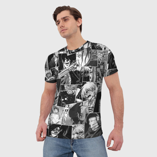 Мужская футболка 3D с принтом Хэллсинг паттерн Hellsing, фото на моделе #1