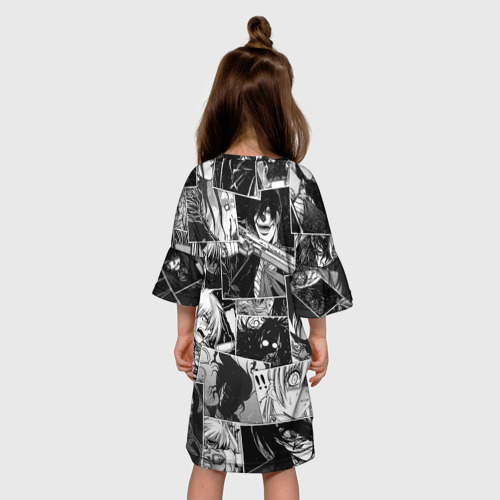 Детское платье 3D с принтом Хэллсинг паттерн | Hellsing, вид сзади #2