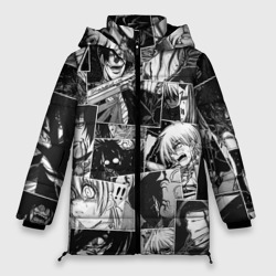 Женская зимняя куртка Oversize Хэллсинг паттерн Hellsing