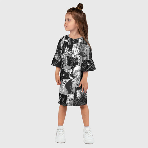 Детское платье 3D с принтом Хэллсинг паттерн | Hellsing, фото на моделе #1