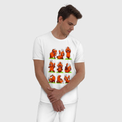 Мужская пижама хлопок Йога красной панды - фото 2