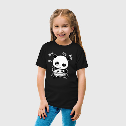 Детская футболка хлопок Панда геймер, цвет черный - фото 5