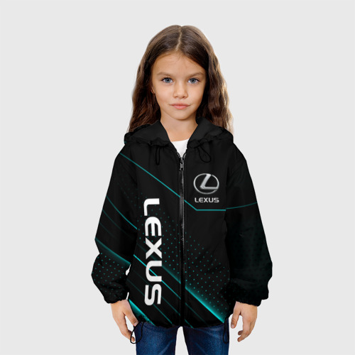 Детская куртка 3D Lexus Лексус неон линии, цвет черный - фото 4