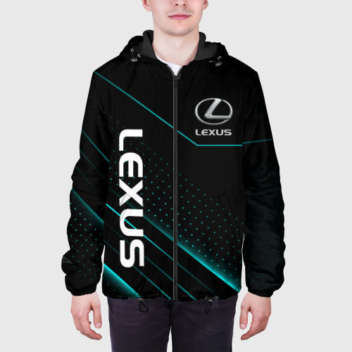 Мужская куртка 3D Lexus Лексус неон линии, цвет 3D печать - фото 4