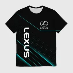 Мужская футболка 3D Lexus Лексус неон линии