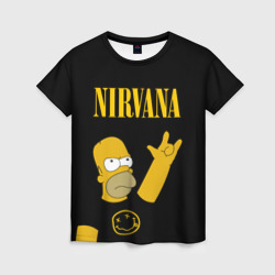 Женская футболка 3D Nirvana гомер Симпсон, Simpsons