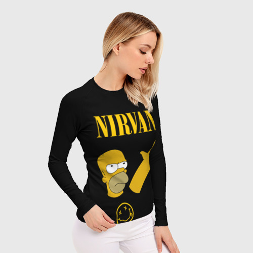 Женский рашгард 3D Nirvana гомер Симпсон, Simpsons, цвет 3D печать - фото 3