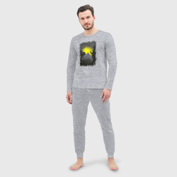 Мужская пижама с лонгсливом хлопок Два медведя и сова - фото 2