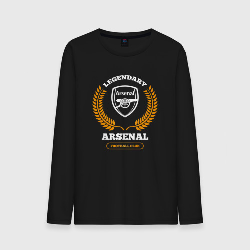 Мужской лонгслив хлопок Лого Arsenal и надпись Legendary Football Club, цвет черный