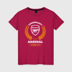 Светящаяся женская футболка Лого Arsenal и надпись Legendary Football Club