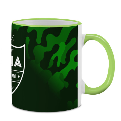 Кружка с полной запечаткой Гоша + защитник + Милитари, цвет Кант светло-зеленый