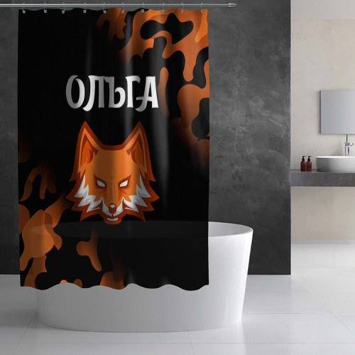Штора 3D для ванной Ольга - лиса - Камуфляж - фото 3